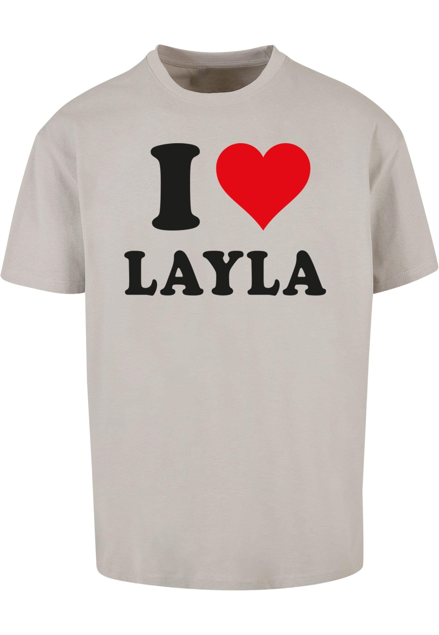 Merchcode T-Shirt Herren I Love Layla Oversize Tee (1-tlg) lightasphalt
