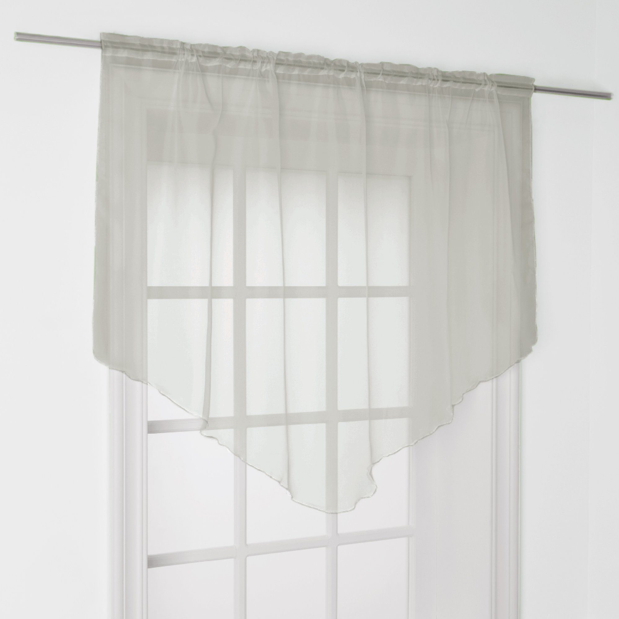 Arsvita Scheibengardine Zipfelgardine mit Tunnelzug, Stangendurchzug, transparent, Kurzgardine 140x100 cm - Bistrogardine, Panneaux Voile, Kurzstore