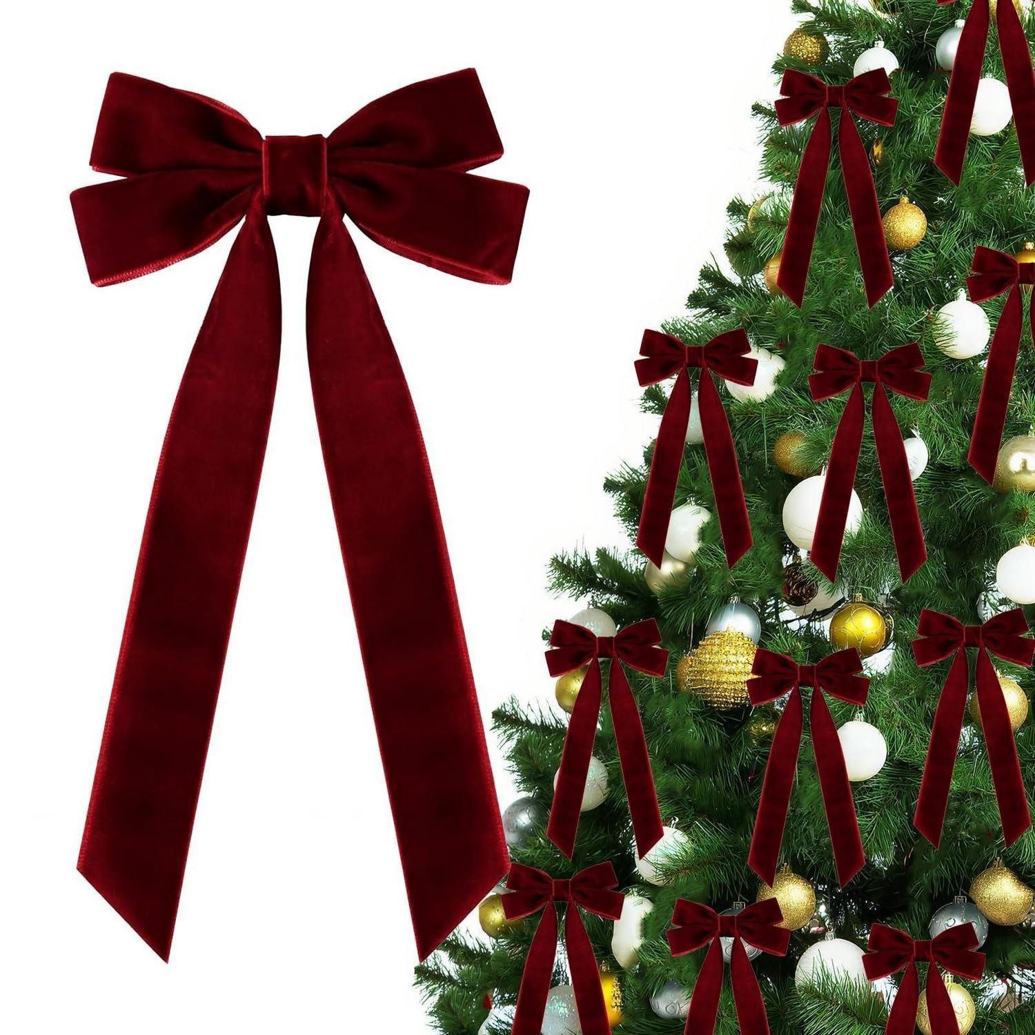 Rote Weihnachtsbaum-Schleifen online kaufen