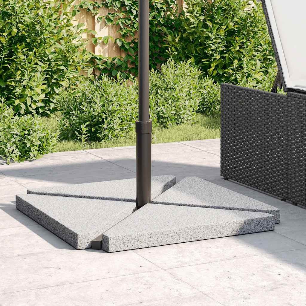 vidaXL Schirmhalter Sonnenschirm-Gewichtsplatten 4 Stk. Grau Granit Dreieckig 14 kg, 1 tlg.
