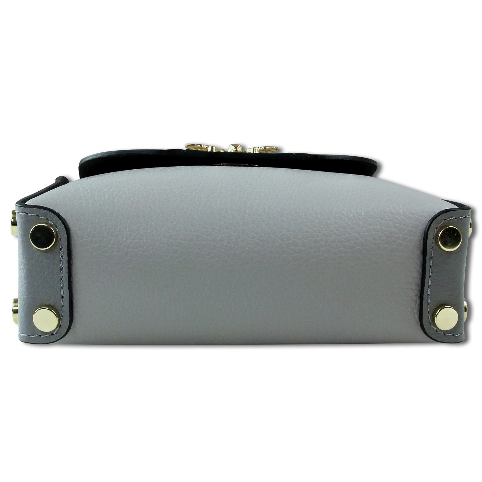 Toscanto Umhängetasche Toscanto Tasche grau hellgrau Leder (Umhängetasche), Damen Umhängetasche Leder, grau, hellgrau ca. 19cm x ca. 14cm
