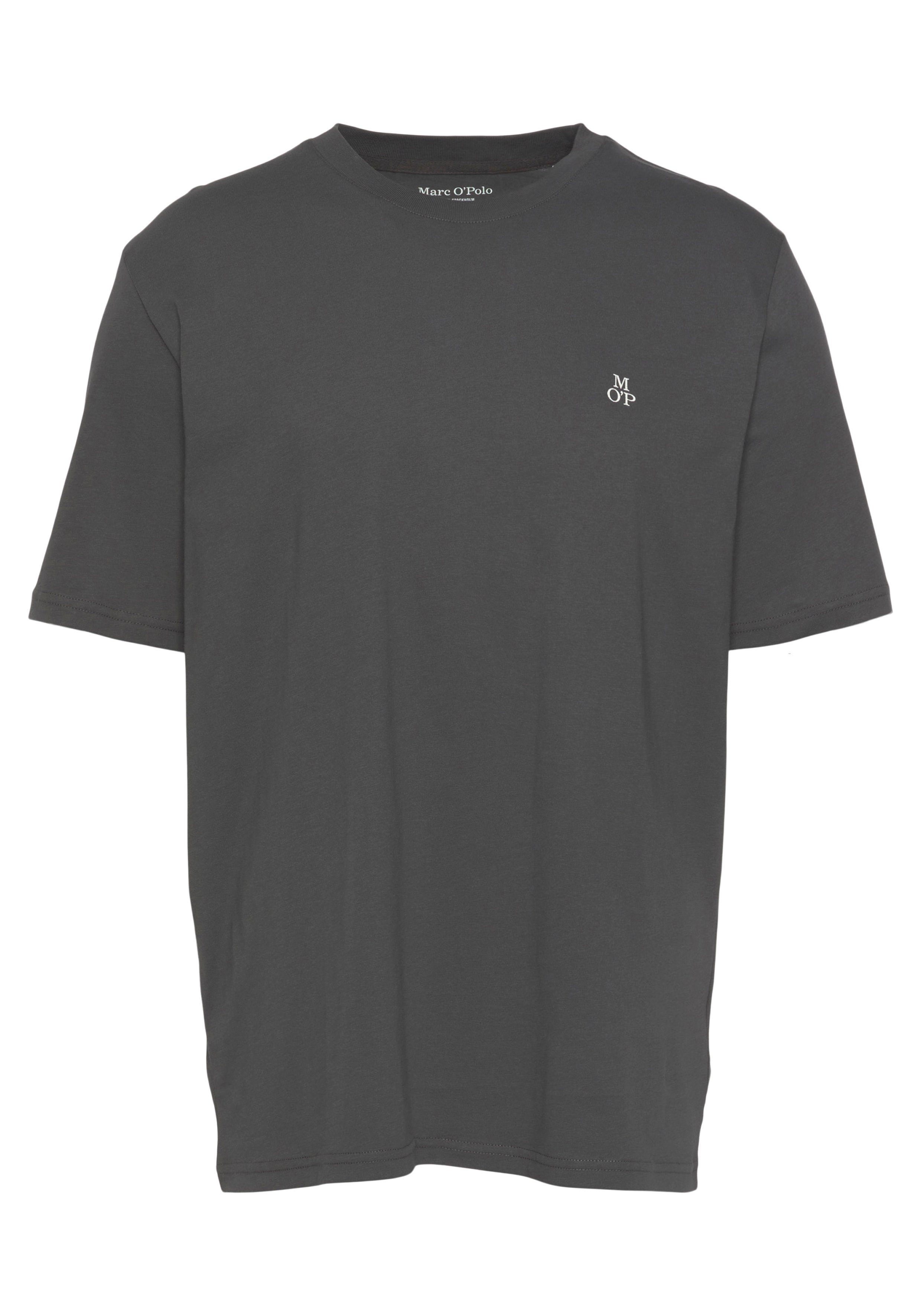 Marc O'Polo T-Shirt Bio-Baumwolle pinstripe aus Logo-T-Shirt gray