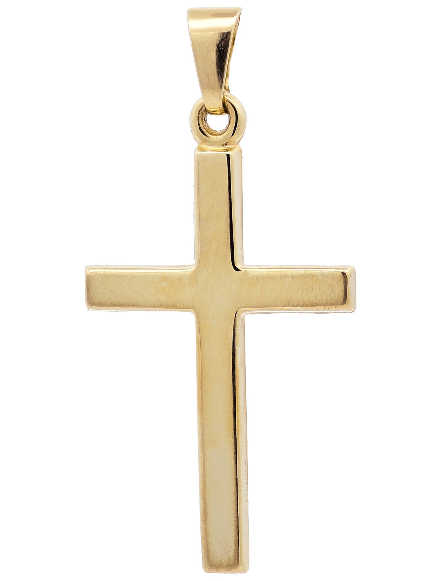 Kreuzanhänger Kettenanhänger Gold Anhänger Kreuz massiv 585 - 14 Karat Gold