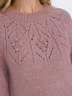 JACQUELINE de YONG Strickpullover Strick Struktur Pullover Langarm Sweater JDYDINEA 6577 in Rosa