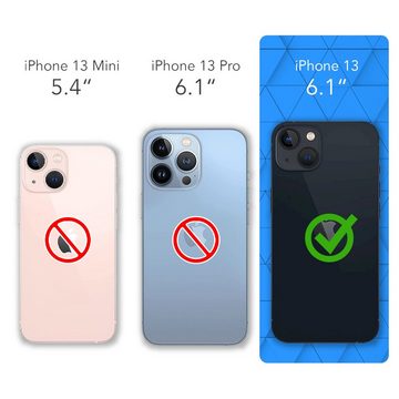 EAZY CASE Handyhülle Liquid Glittery Case für Apple iPhone 13 6,1 Zoll, Gloss Slimcover Girly Backcover Bling Phone Case kratzfeste Cover Blau