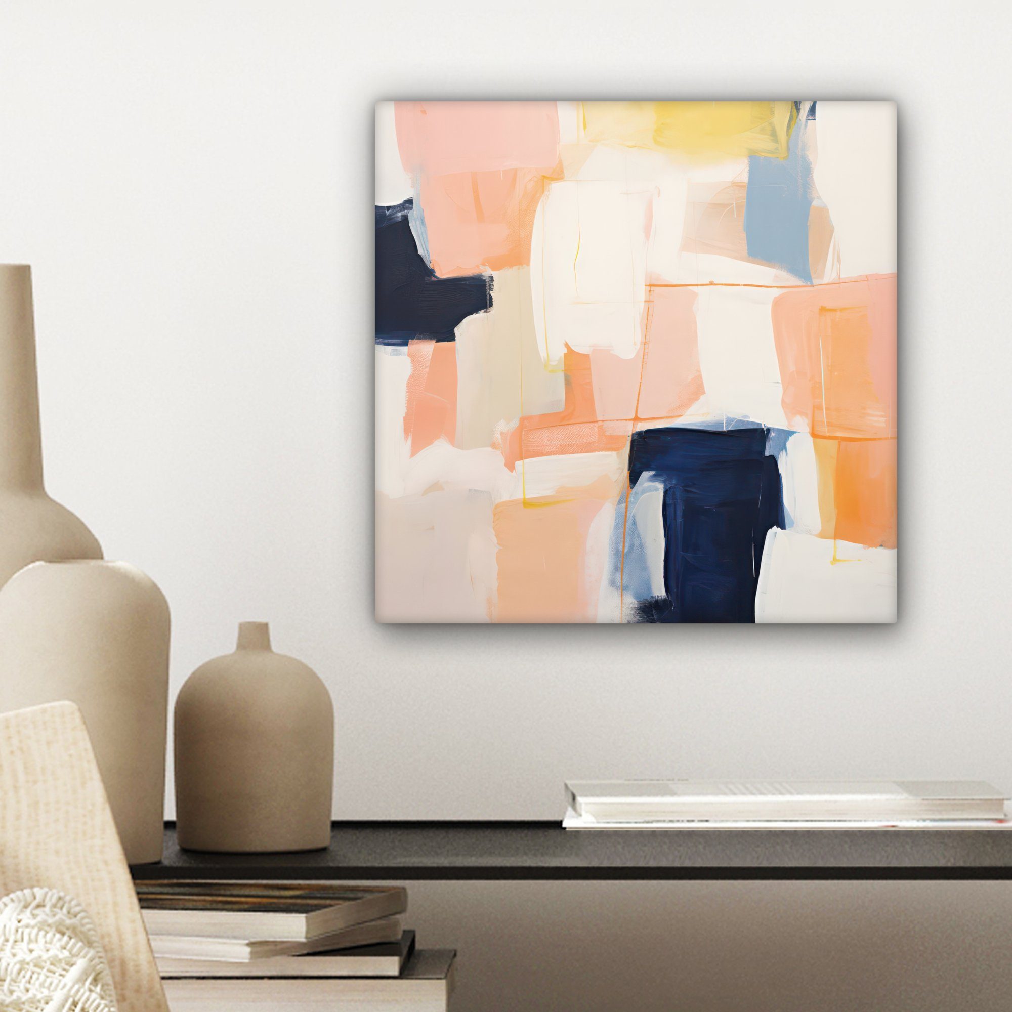 OneMillionCanvasses® Leinwandbild Kunst - Abstrakt Leinwand Pastell, Rosa St), - cm (1 - Bilder Wohnzimmer für 20x20 Schlafzimmer