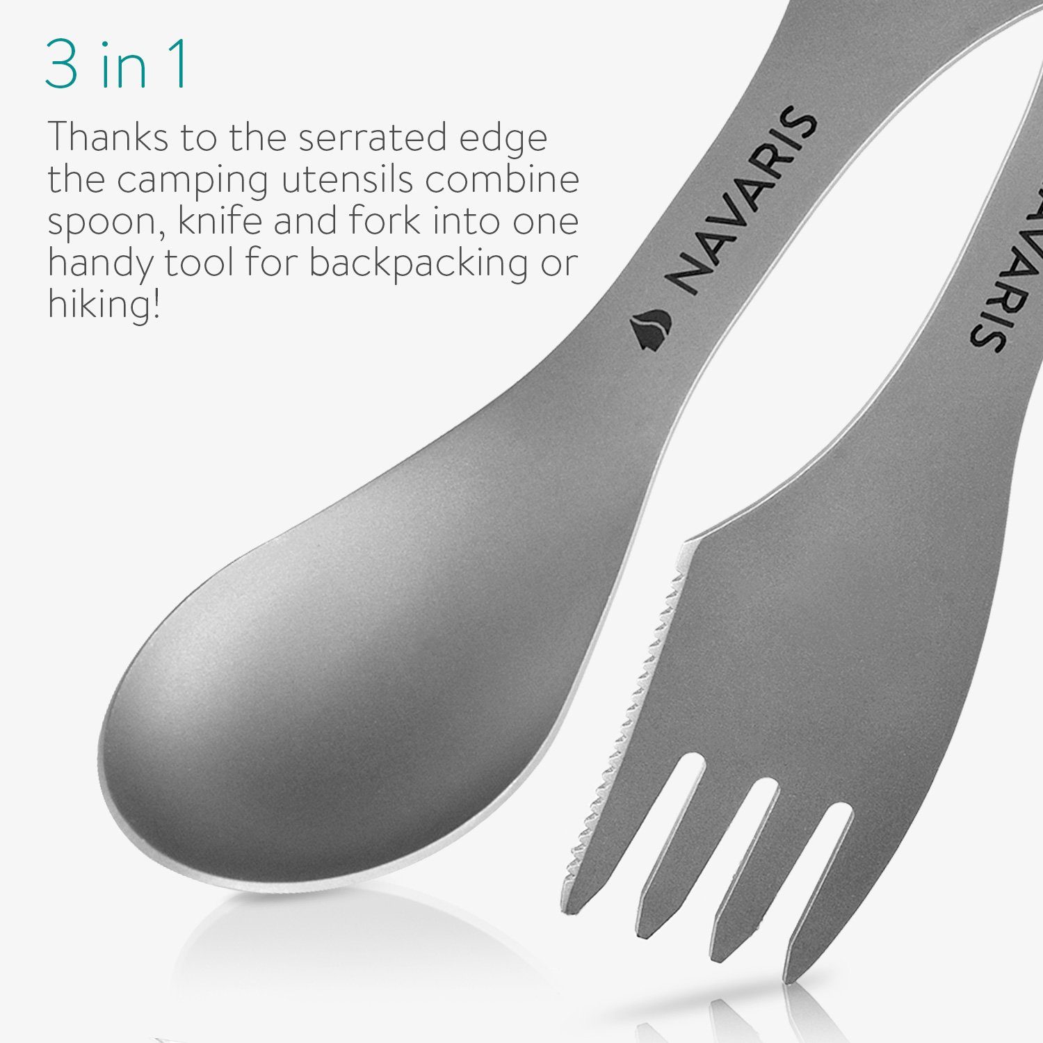 Tasche Outdoor Messer Löffel Gabel mit Titan Camping Besteck Set inkl 