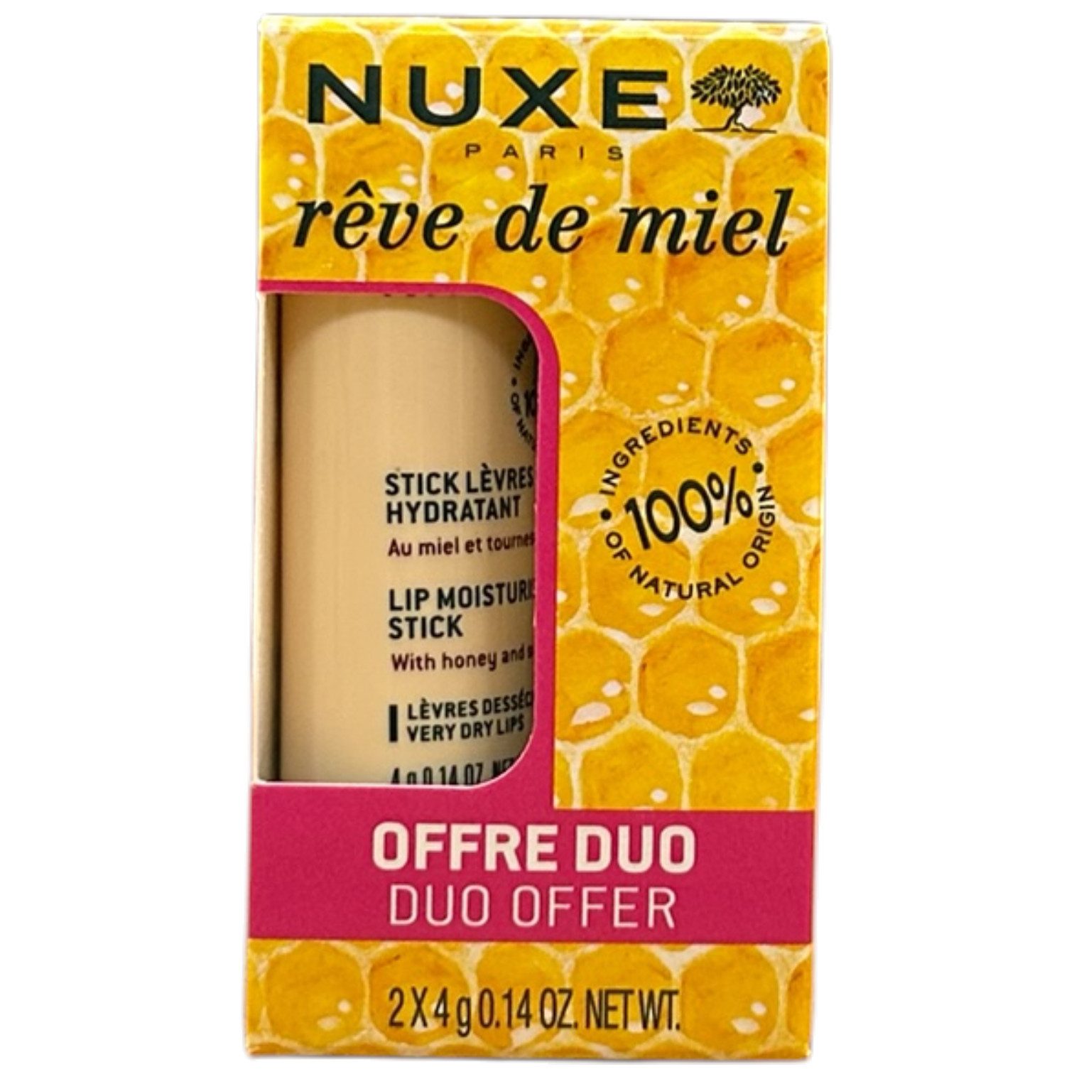 Nuxe Lippenbalsam Reve De Miel Lip Moisturizing Stick Duo Set - 2x4gr