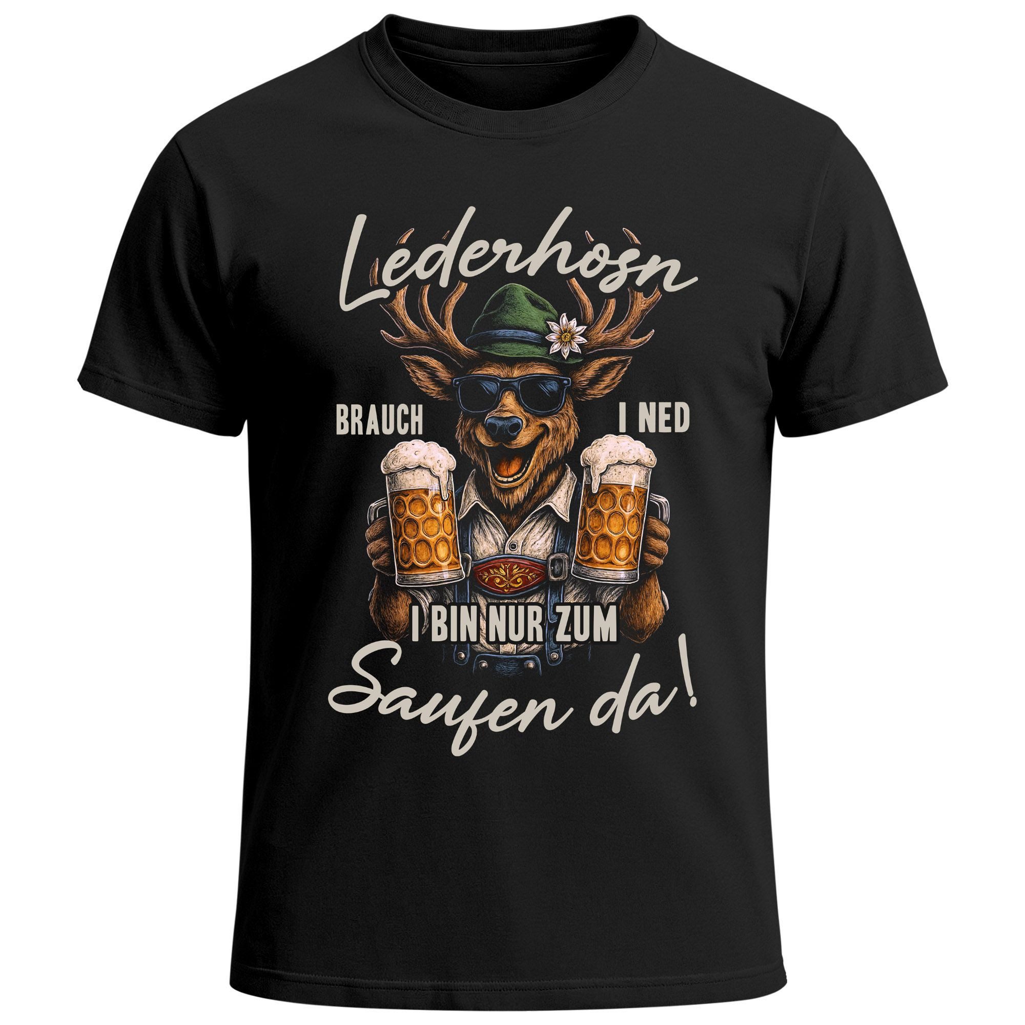 MoonWorks Print-Shirt Herren T-Shirt für das Oktoberfest – Lederhosn brauch günstig online kaufen