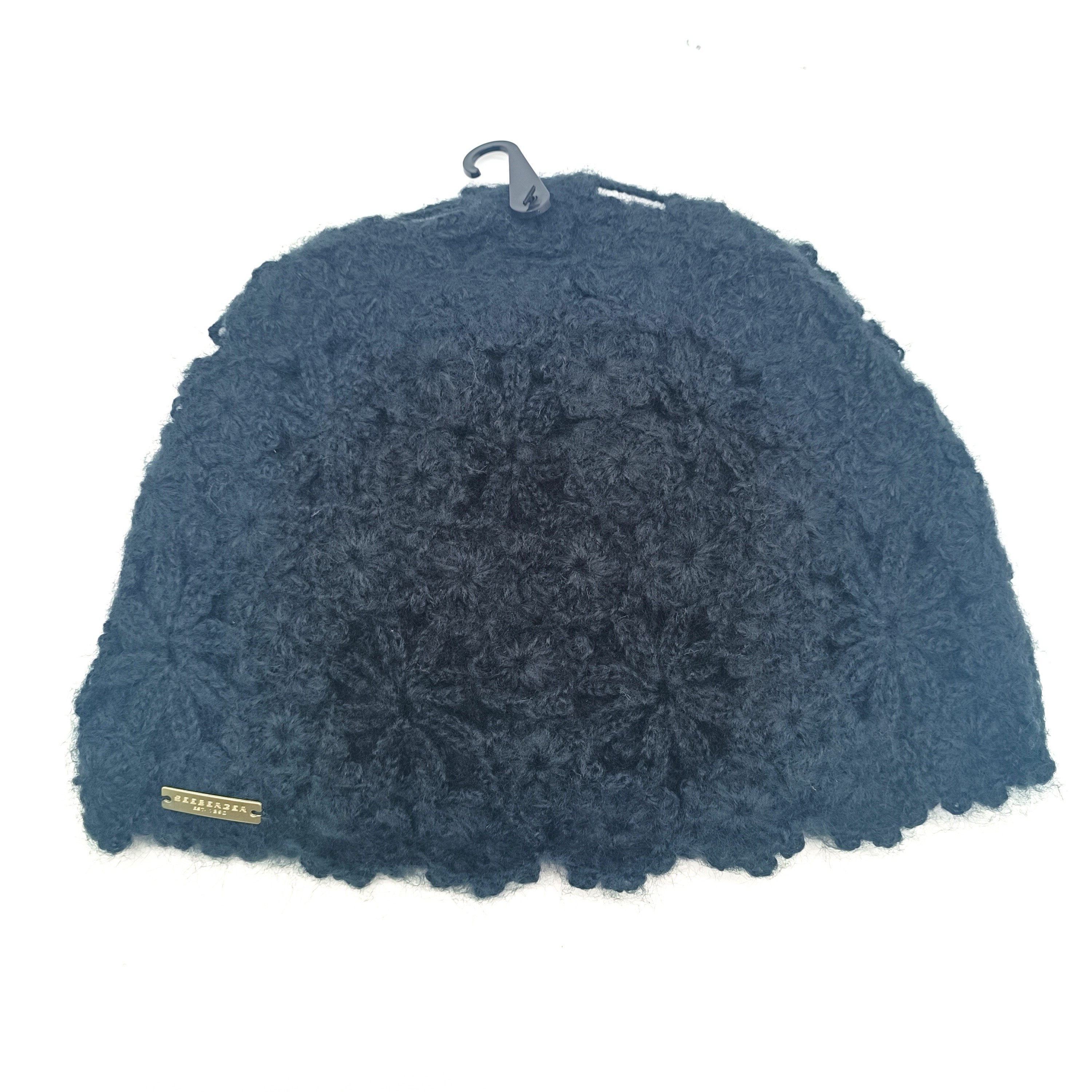 Seeberger Strickmütze Strickmütze Crochet 0010 schwarz