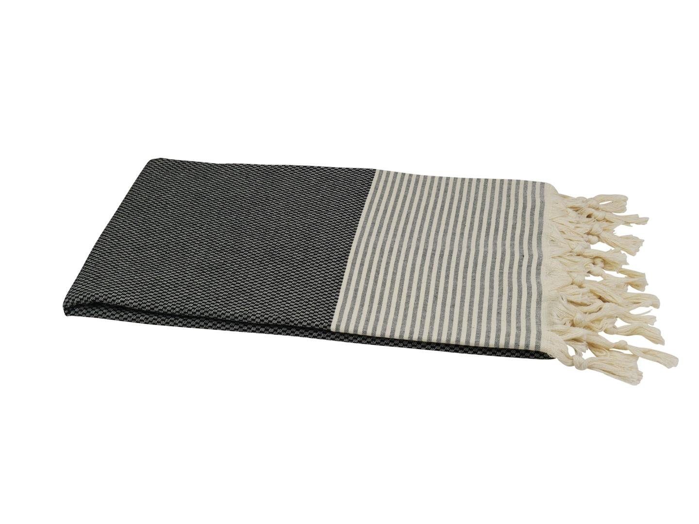 my Hamam Saunatuch Hamamtuch für Damen und Herren "Dalaman" - myHamam, Baumwolle (1-St), saugstarkes Sauna Handtuch Badetuch