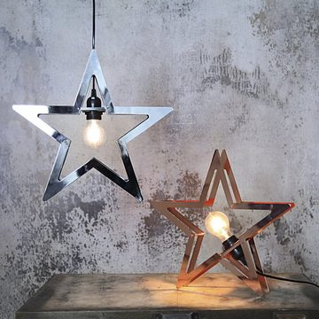 STAR TRADING LED Stern Hängestern Metallstern Leuchtstern 5-zackig E27 Fassung 36cm kupfer
