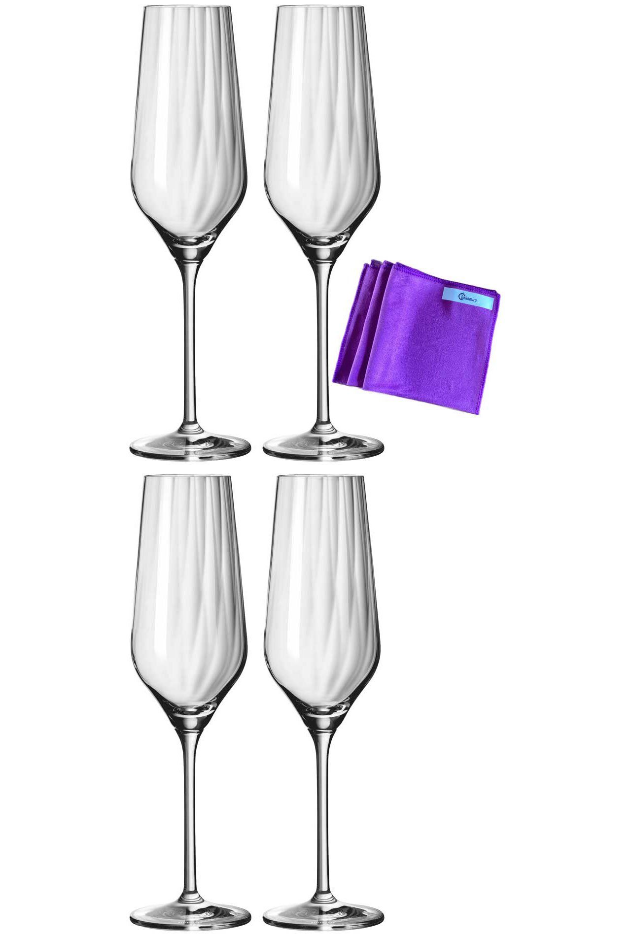 Dekomiro Champagnerglas Sternschliff Champus 4er-Set neu im Dekomiro Set, Kristallglas