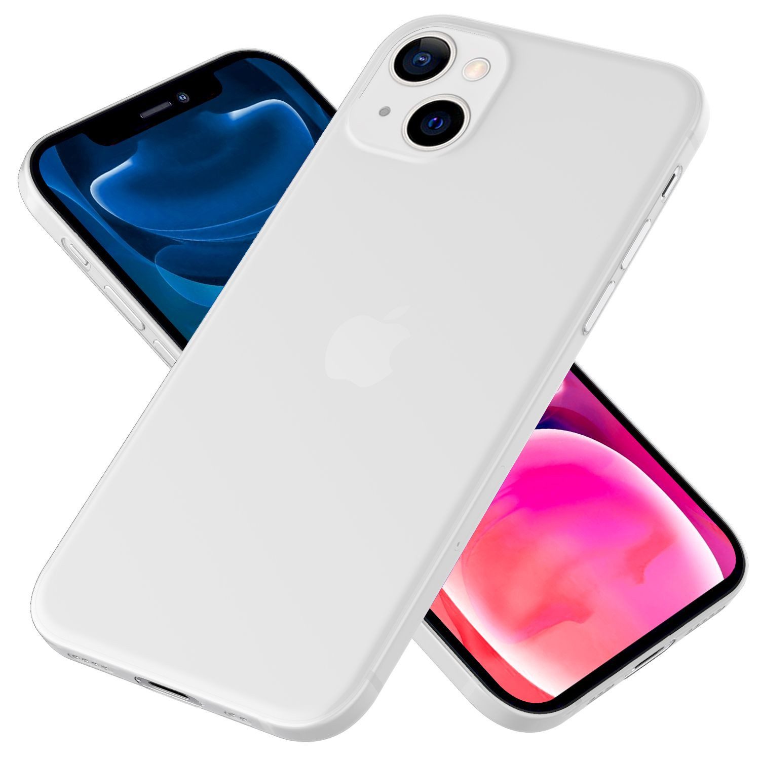 Nalia Smartphone-Hülle Apple iPhone 13 Mini 13,7 cm (5,4 Zoll), Extrem Dünnes Mattes Hardcase / 0,3mm Schlanke Hülle / Durchscheinend