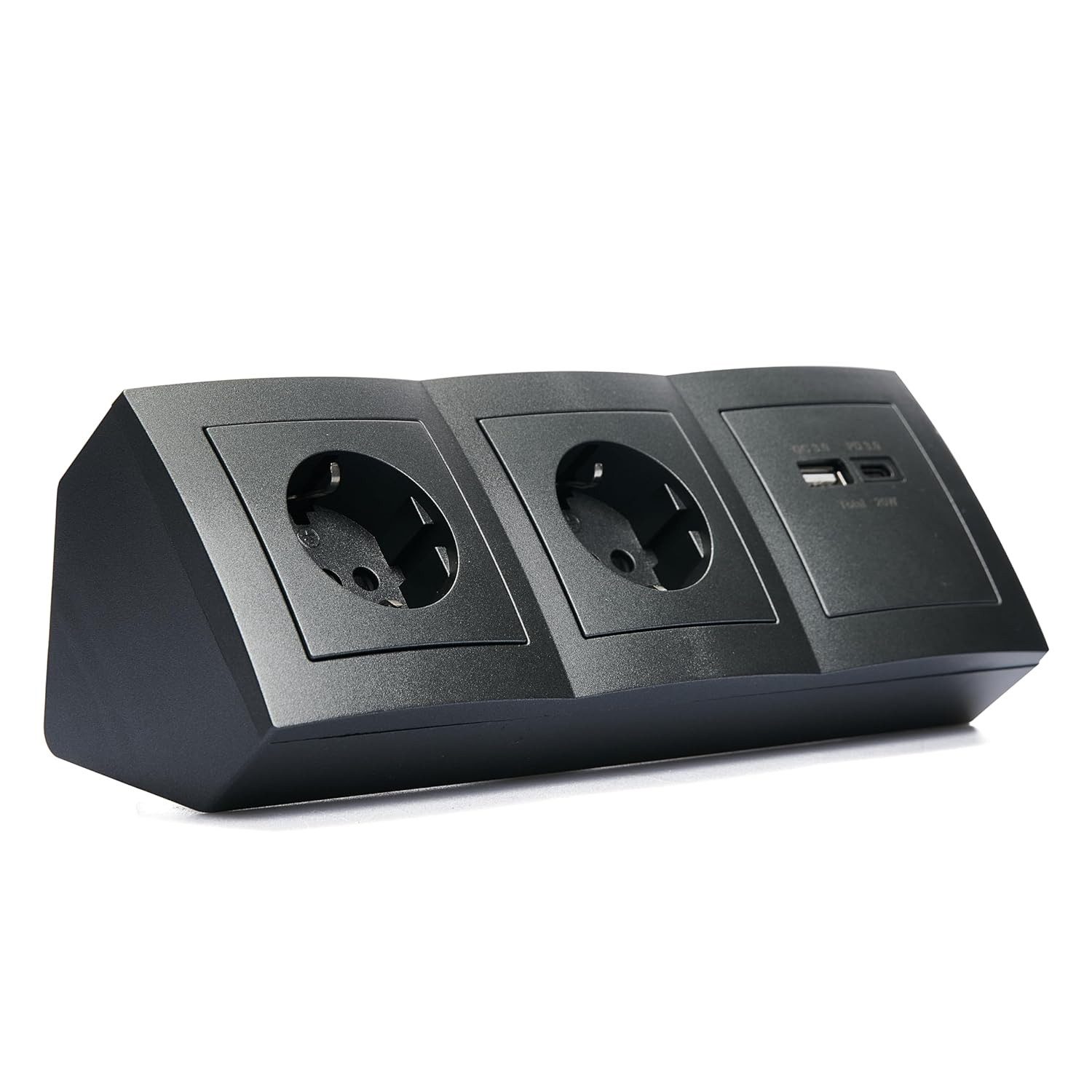 McPower Steckdose MC POWER Steckdosenblock Unterbausteckdosen, Flair, Ecksteckdose