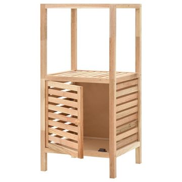 vidaXL Fächerschrank Badezimmerschrank Massivholz Walnuss 39,5x35,5x86 cm (1-St)