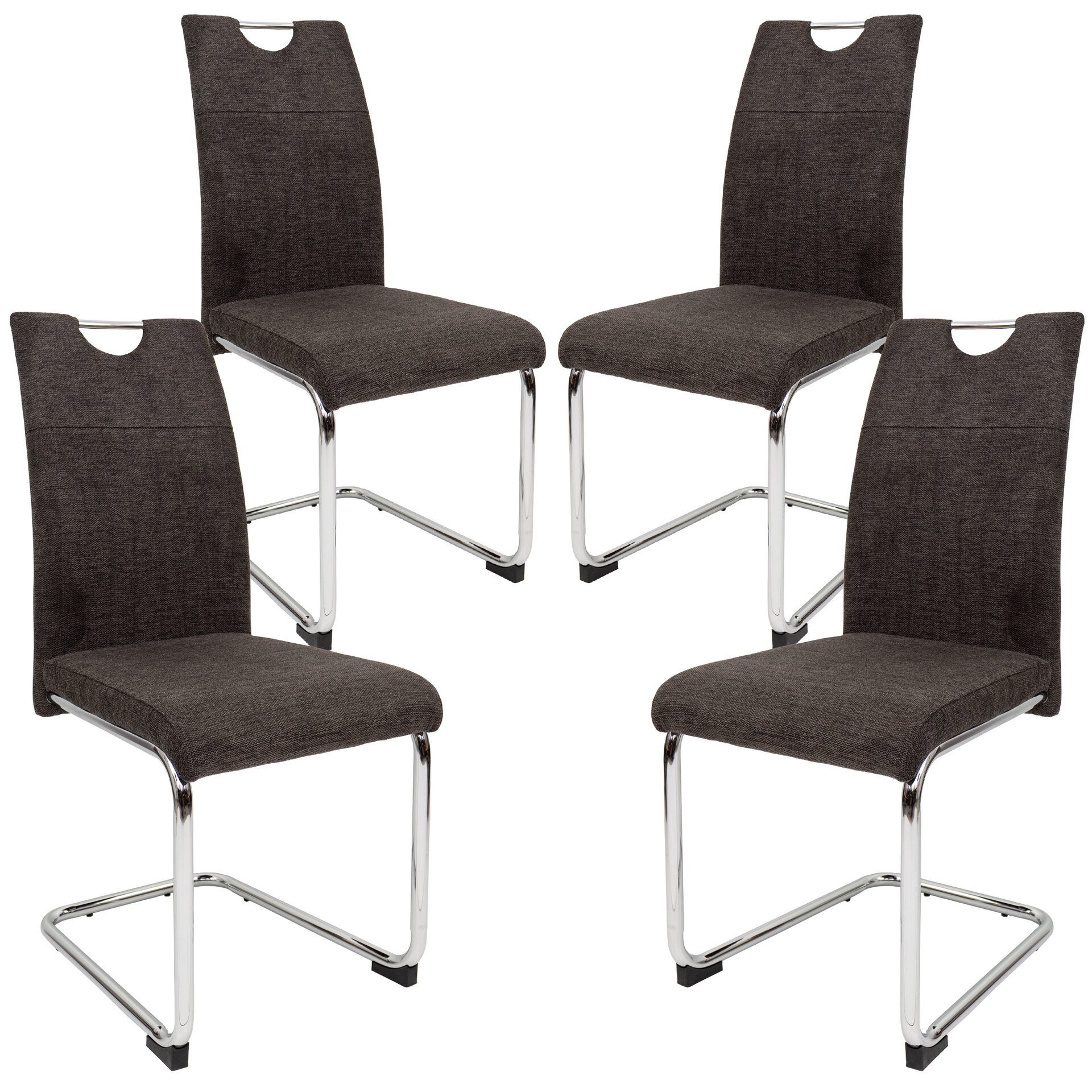 TRISENS Esszimmerstuhl tr-56 (Stück, 4 St), Schwingstuhl mit robustem Metallgestell