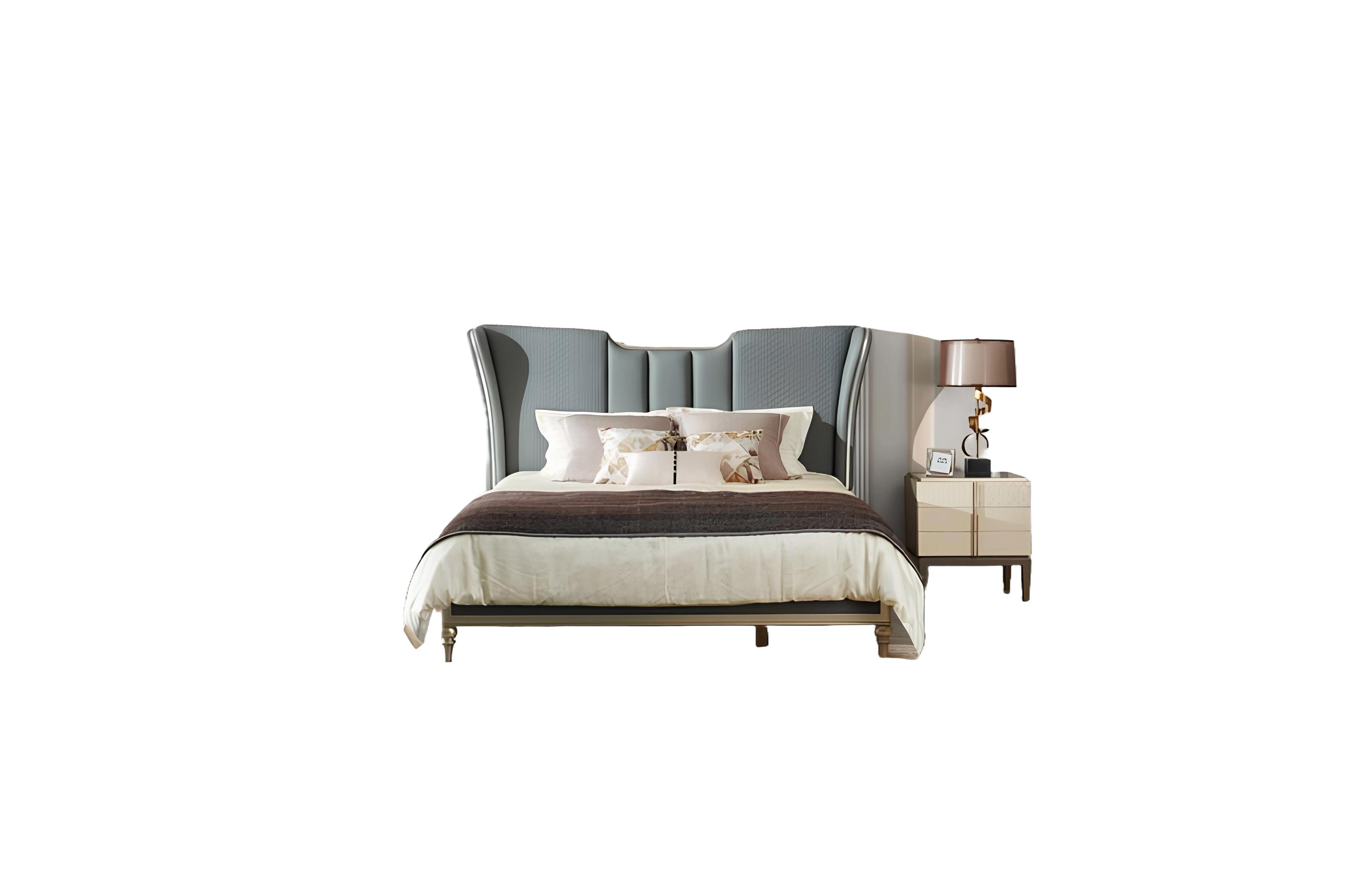 Xlmoebel Bett Luxuriöses Polsterbett mit edlem Lederbezug für stilvolle Schlafzimmer (Bett, Bett), Hergestellt in Europa