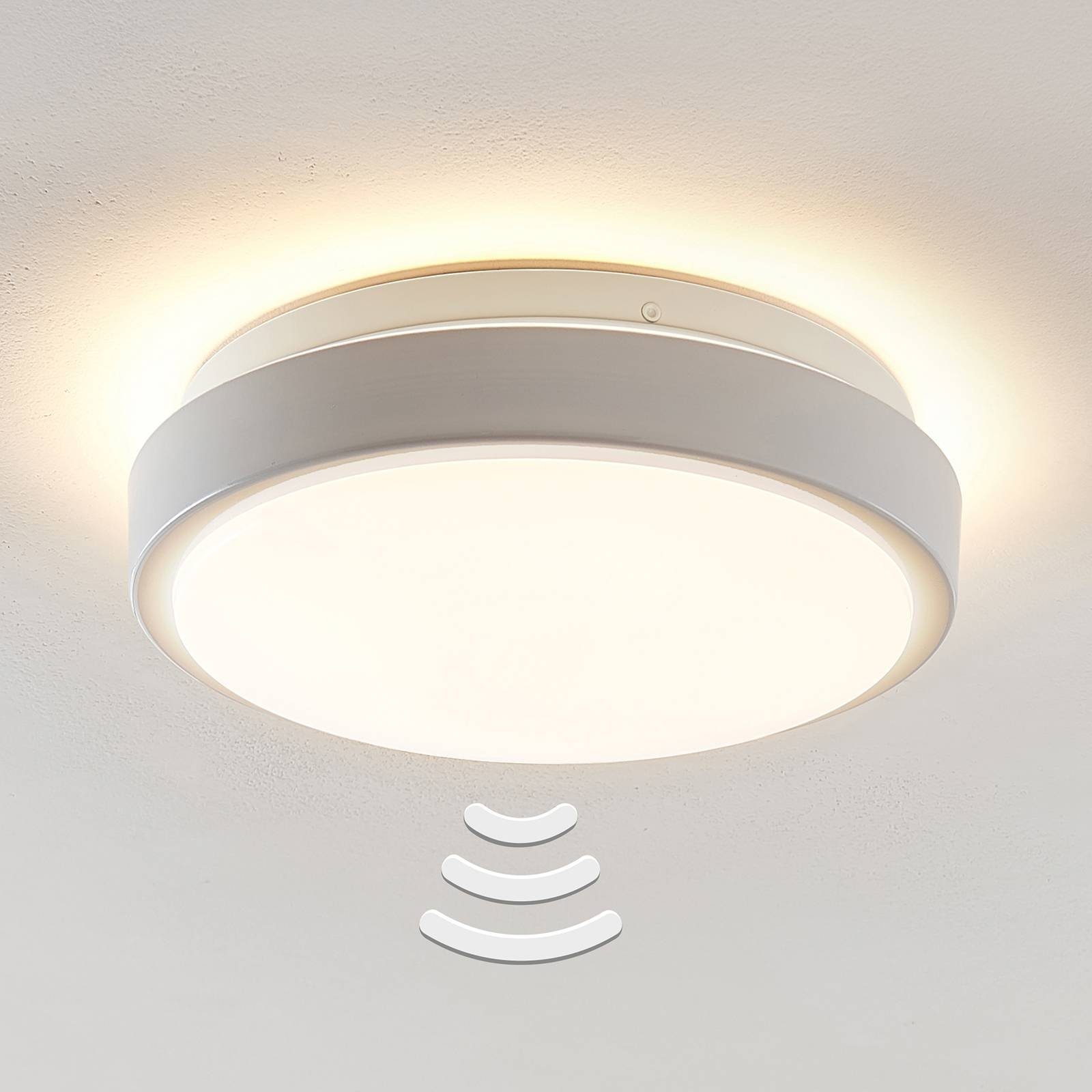 fest Camille, Modern, Metall, Kunststoff, inkl. Lindby weiß, LED-Leuchtmittel Deckenleuchte warmweiß, weiß LED satiniert, verbaut, flammig, 1