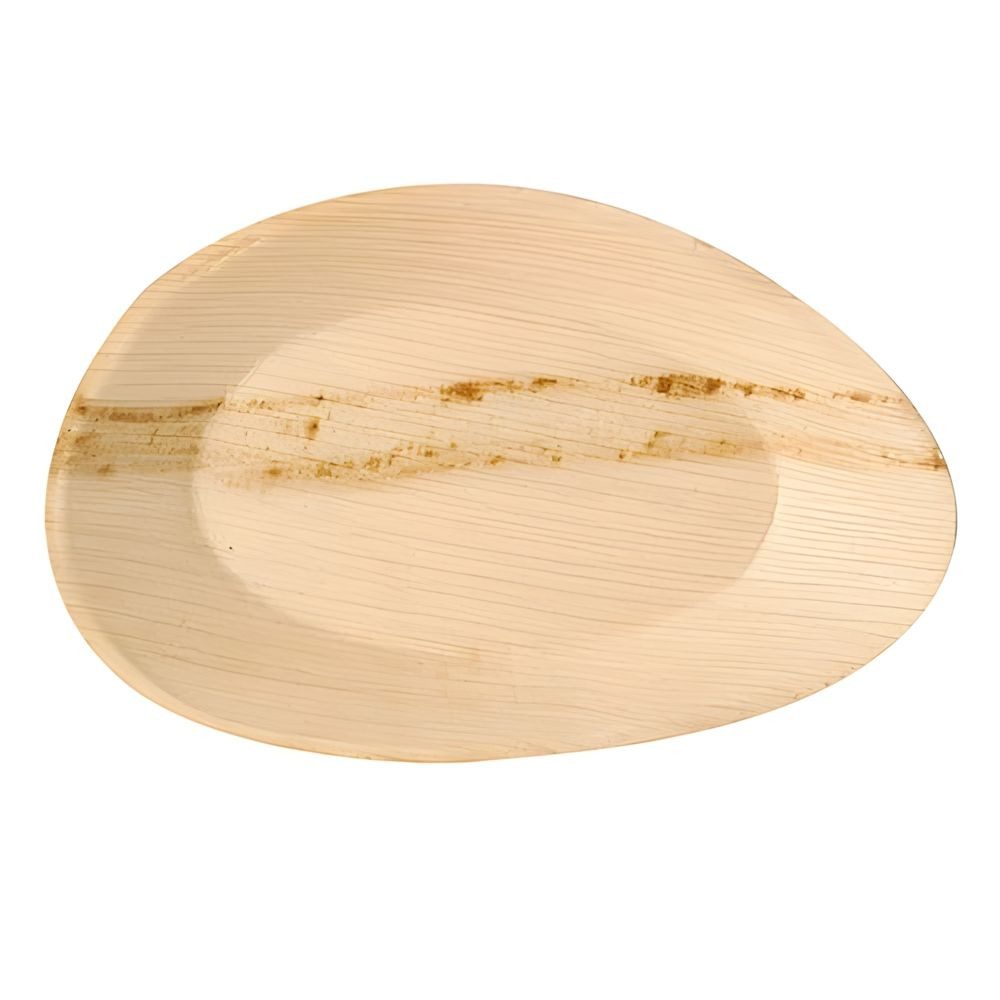 PAPSTAR Einwegteller Teller, Palmblatt pure oval 26 cm x 17 cm x 2,5 cm 25 Stk