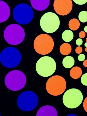 PSYWORK Poster Schwarzlicht Stoffposter Neon "Spirals made of Dots", 0,5x0,7m, UV-aktiv, leuchtet unter Schwarzlicht