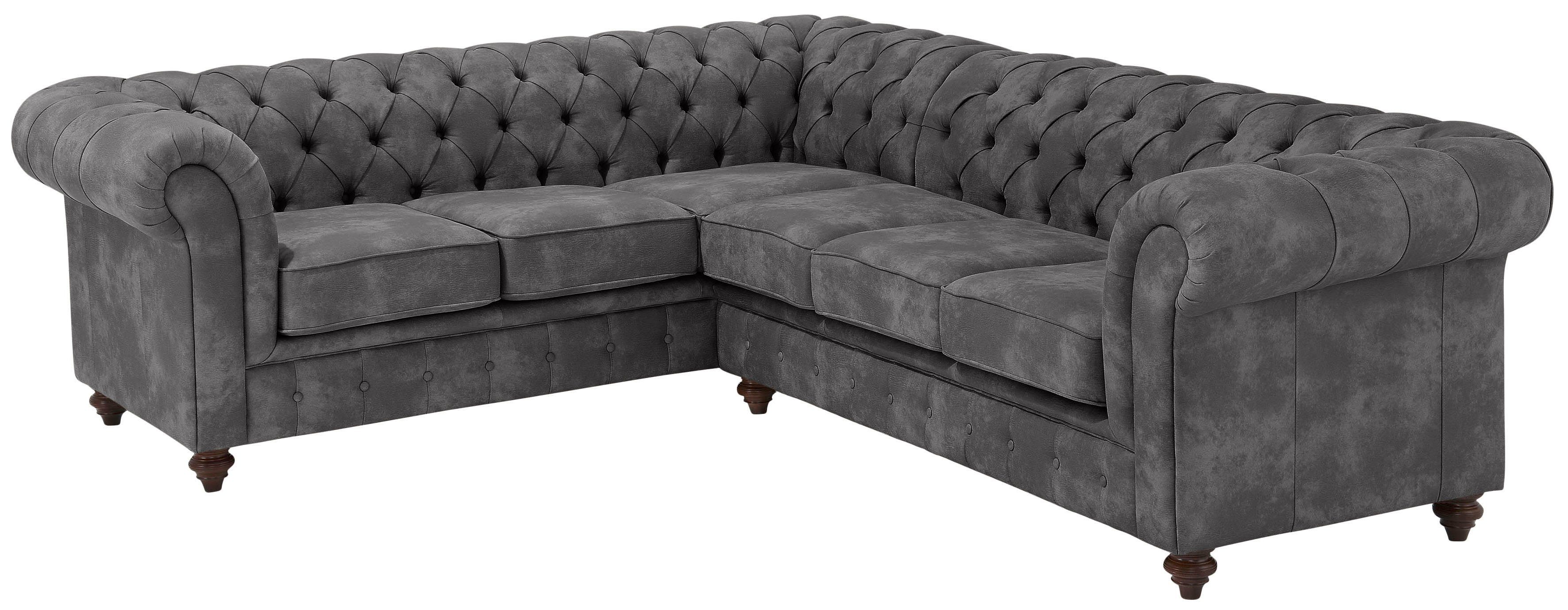 Home affaire Chesterfield-Sofa "Chesterfield Ecksofa, auch in Leder L-Form" günstig online kaufen