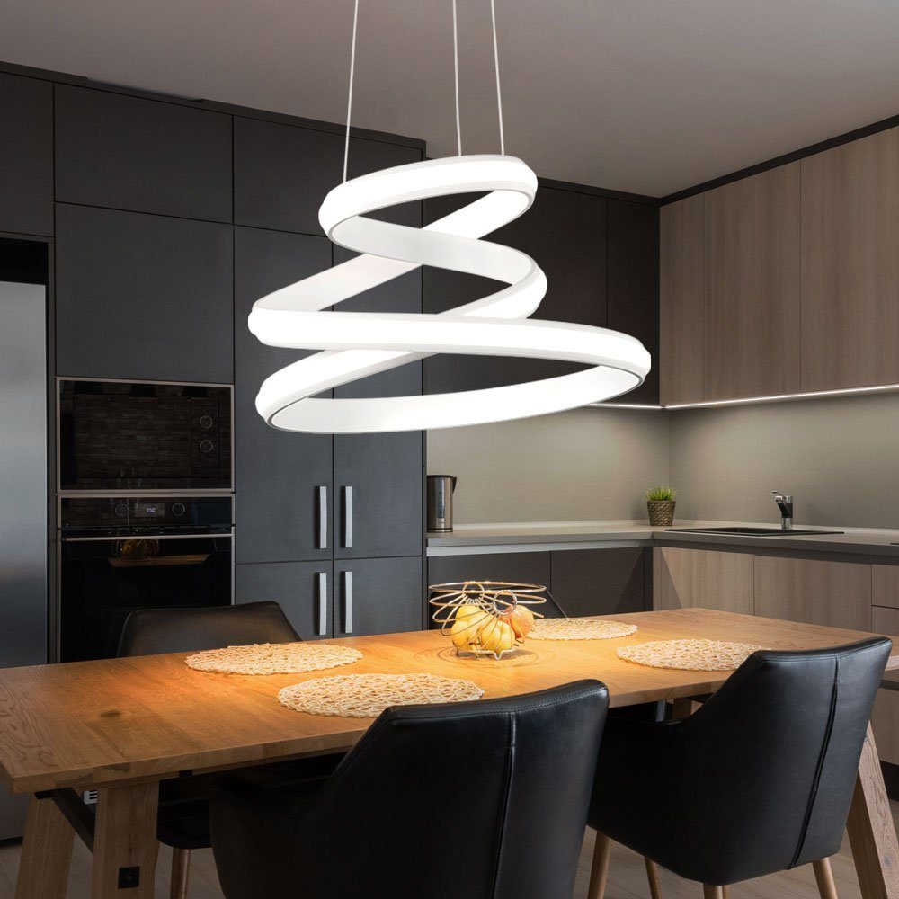 WOFI LED Pendelleuchte, weiß LED Leuchtmittel hängend inklusive, Warmweiß, Esstischlampe Deckenlampen Wohnzimmer Pendelleuchte