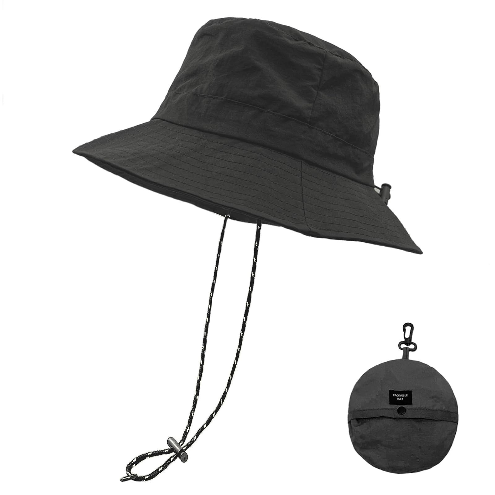 FOUORTUNATE-BEE Fischerhut Fischerhut Sommer Outdoor Sonnenhut Herren Damen faltbar leicht Faltbarer Fischerhut mit Kordel Outdoor Wandern Reisen Strand