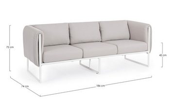 Natur24 Sofa Sofa Pixel 186x74x72cm Aluminium Beige Sofa Couch