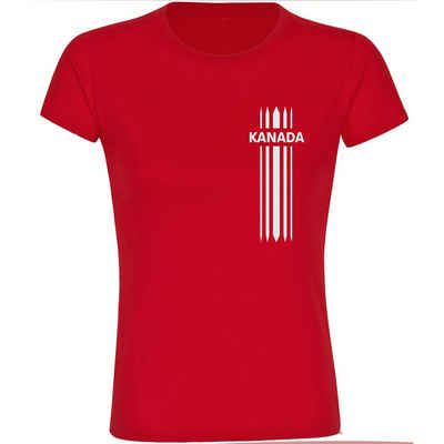 multifanshop T-Shirt Damen Kanada - Streifen - Frauen