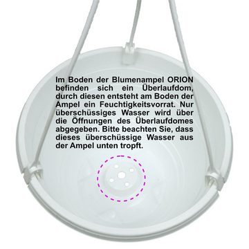 Heimwerkercenter Blumentopf MePla - 3 Stück Ampel ORION - wetterfestes Pflanzgefäß - UV-beständiger Blumenampel - Pflanztopf - ø25 cm - Weiss
