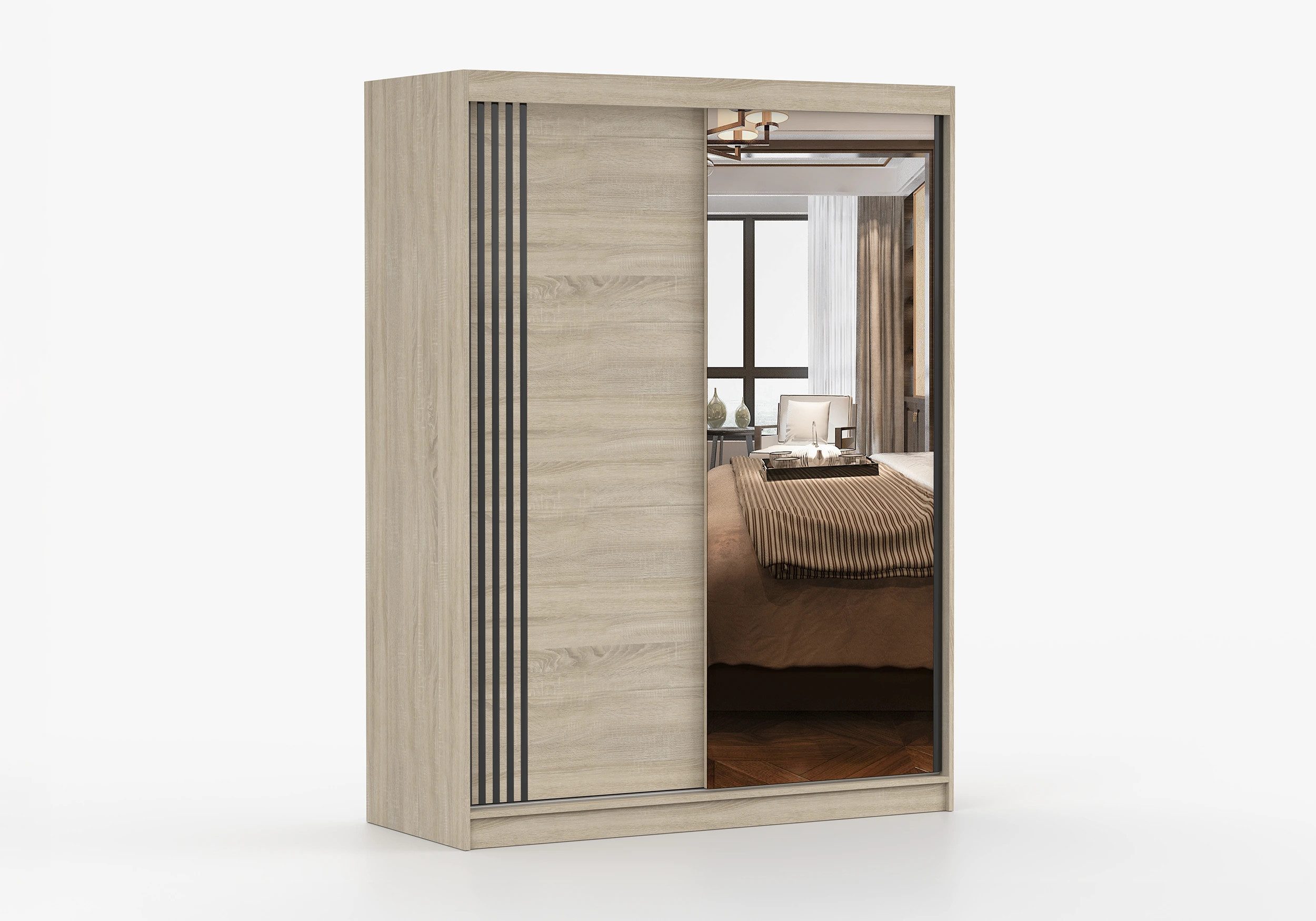 imoebel24 Schwebetürenschrank VISTA 07 150 cm - Sonoma / Sonoma günstig online kaufen