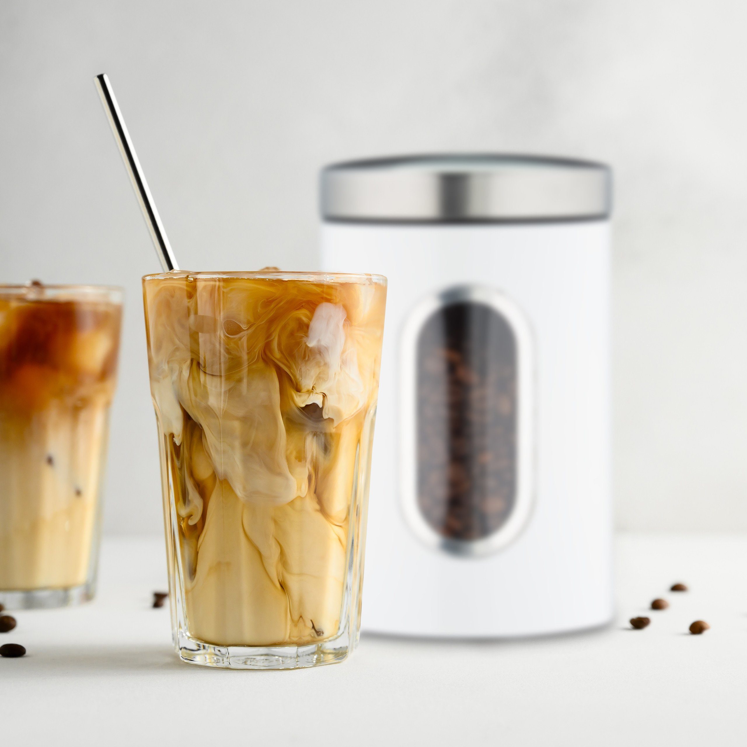 relaxdays Vorratsdose 4x Vorratsdose mit Sichtfenster grau, Eisen