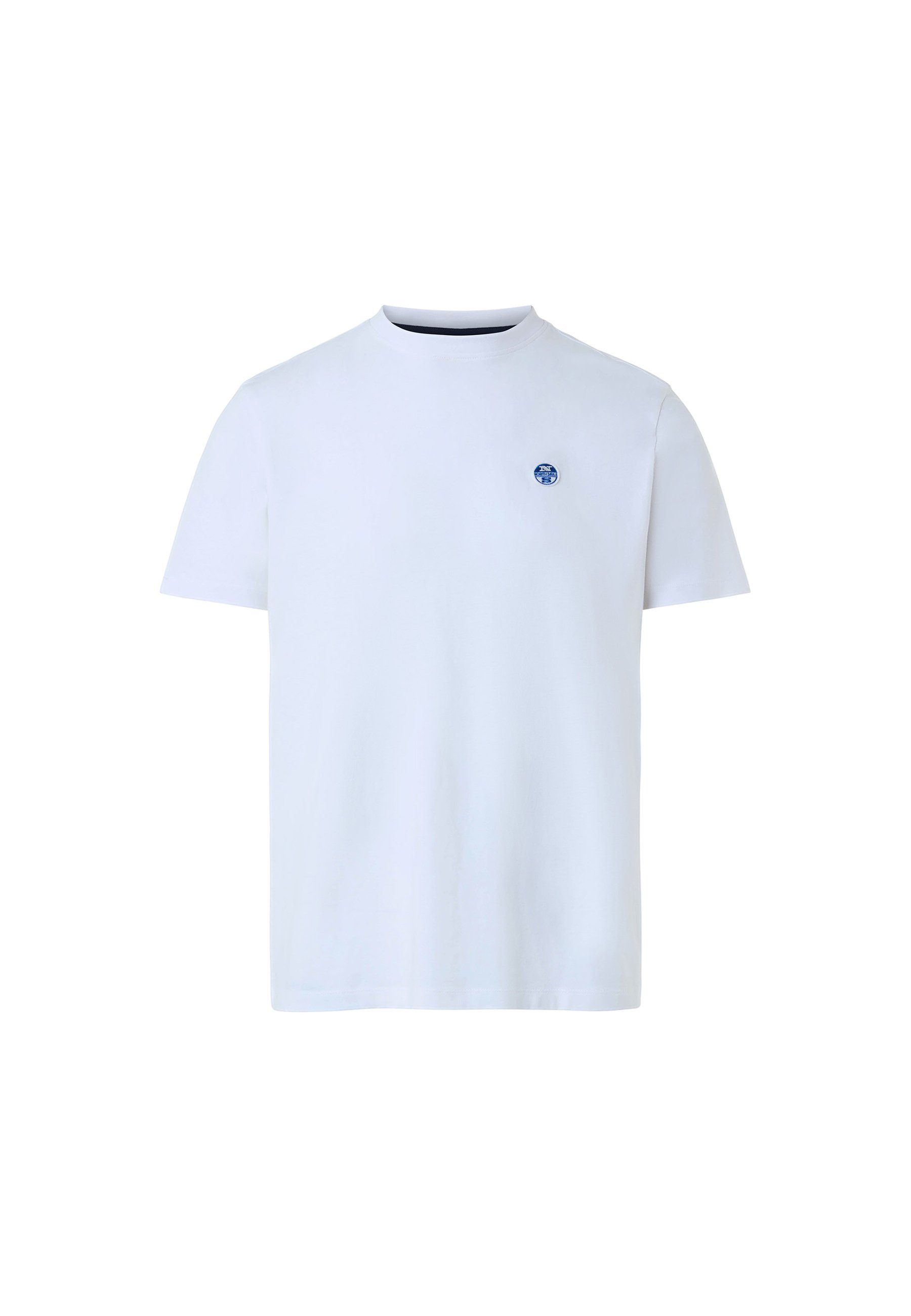 North Sails T-Shirt T-Shirt Design weiss Logo-Aufnäher mit mit klassischem