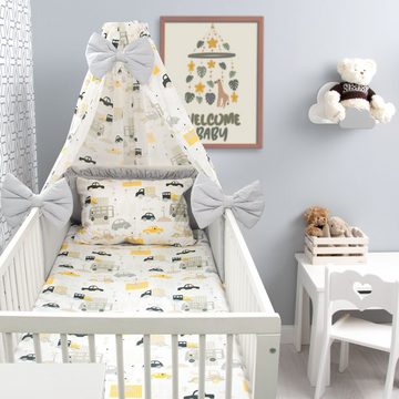 Babybettwäsche Kinderbettwäsche 100x135 Set - Kissenbezug 40x60 - Himmel, Amilian, Vollstoffhimmel
