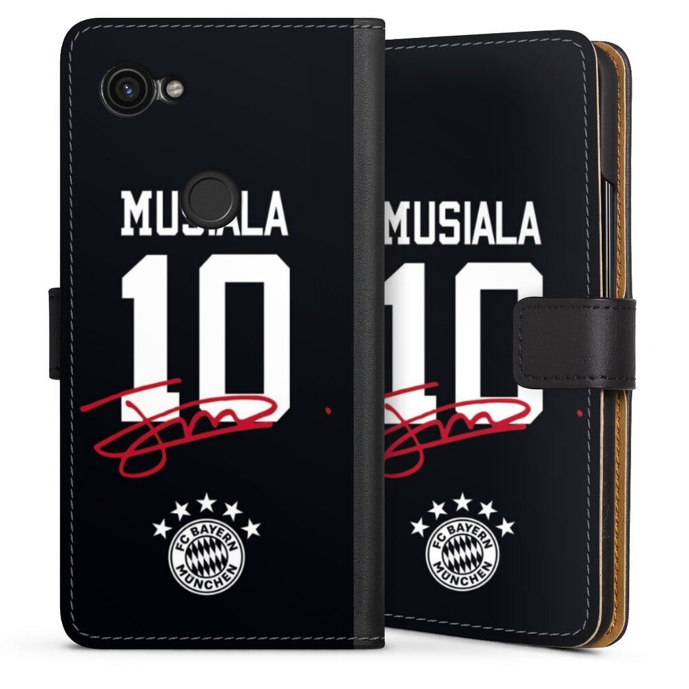 DeinDesign Handyhülle FC Bayern München Jamal Musiala FCB Musiala 10, Google Pixel 3a Hülle Flip Case Klapphülle Handytasche Leder