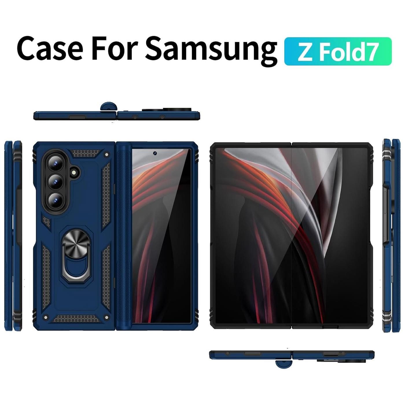 CoolGadget Handyhülle Armor Shield Case für Samsung Galaxy Z Fold 7 8 Zoll, Outdoor Cover Magnet Ringhalterung Handy Hülle für Galaxy Z Fold 7 5G – Bild 5 von 5
