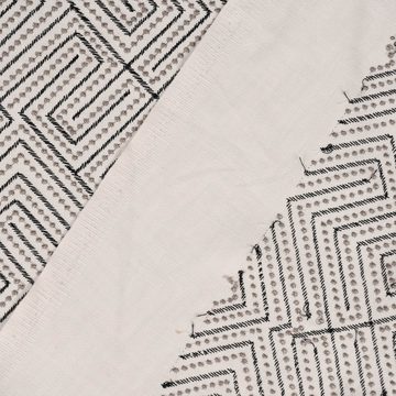Rasch TEXTIL Stoff Rasch Textil Dekostoff Stickerei Grafik Arusha weiß schwarz grau 1,4m, bestickt
