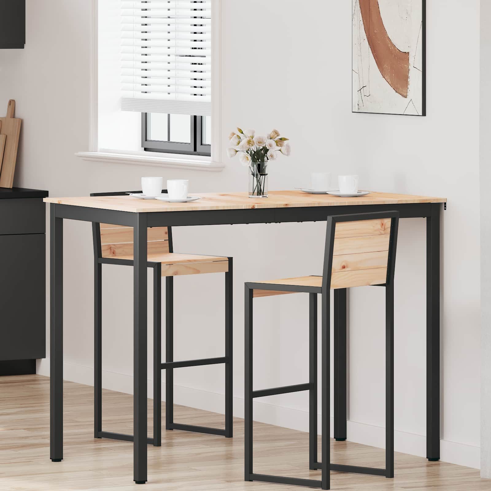 vidaXL Esstisch Bartisch 140 x 80 x 105 cm Massives Kiefernholz Natur (1-St)