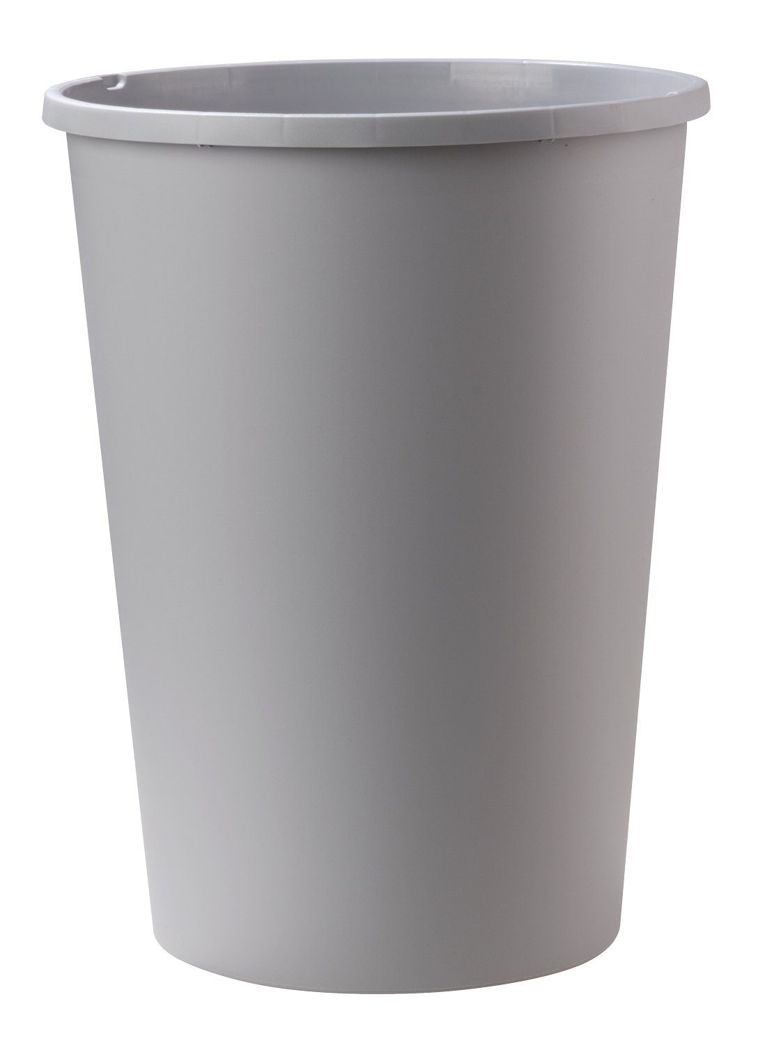 Home4You Mülleimer Abfalleimer 50 Liter, Silbergrau, Weiß, Kunststoff