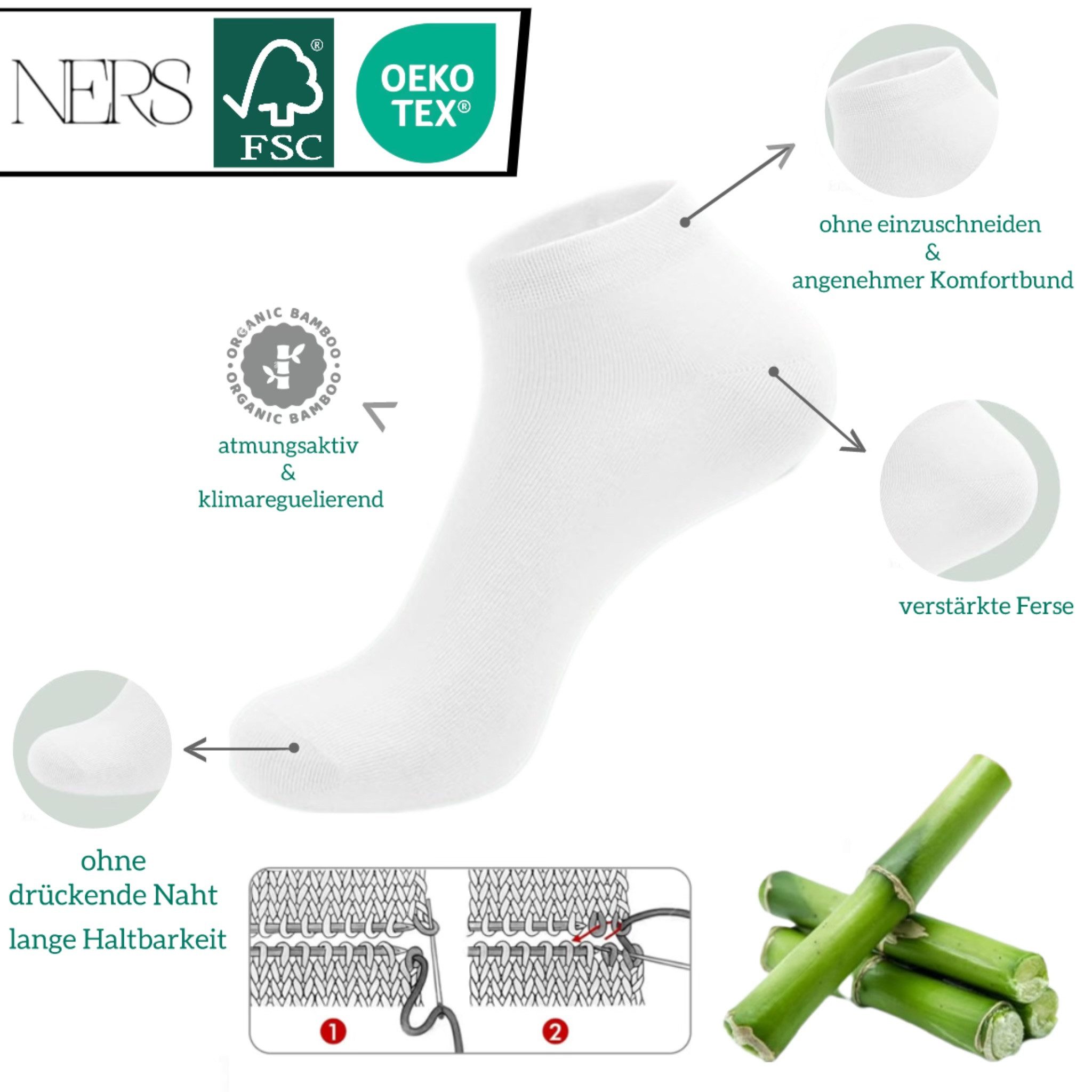 NERS Sneakersocken aus Bambus (10 Paar) günstig online kaufen