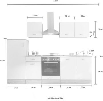 BASIC by Balculina Küchenzeile Andy, Breite 270 cm, wahlweise mit E-Geräten