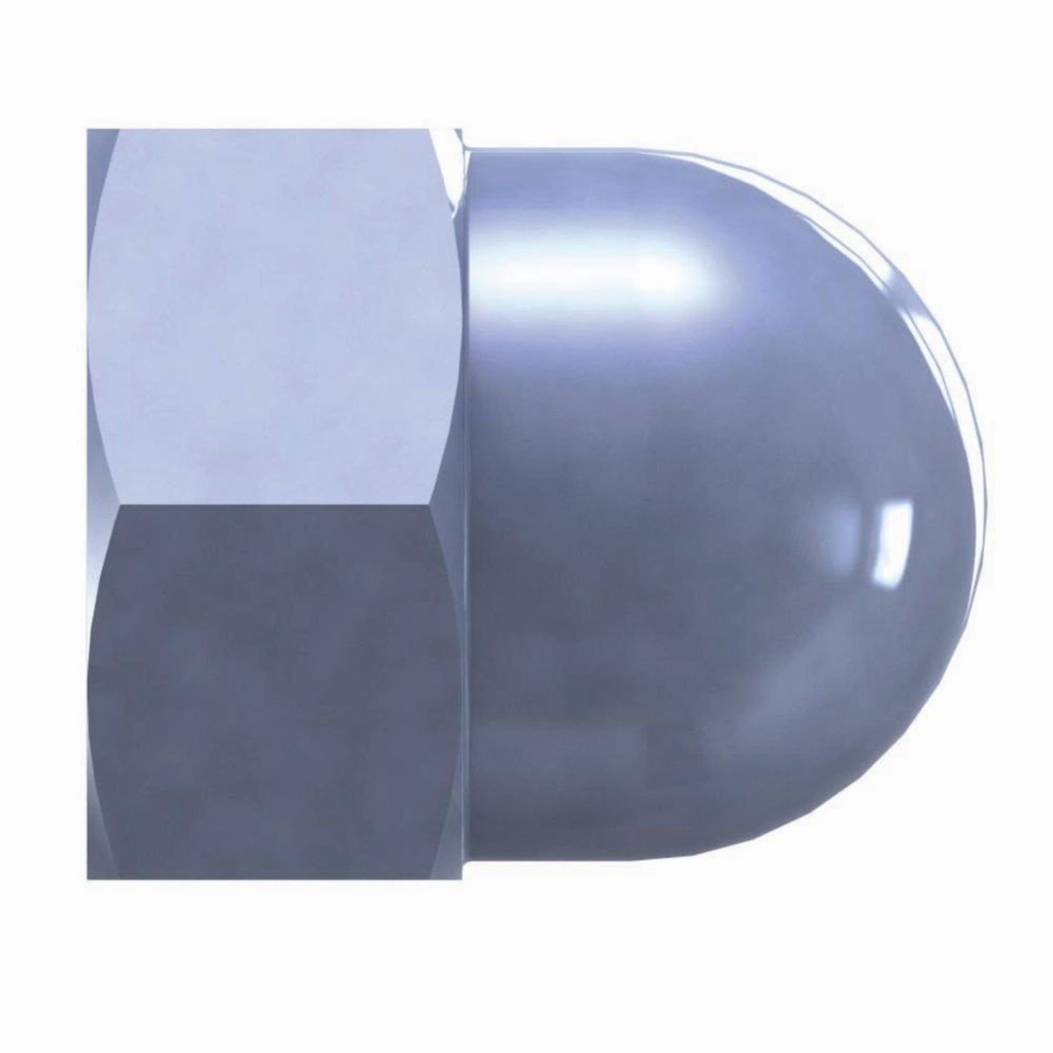 REISSER-Schraubentechnik GmbH Hutmutter SB Hutmuttern verz 8 mm Paket 100 Stück Stahl, verzinkt, blau passivie