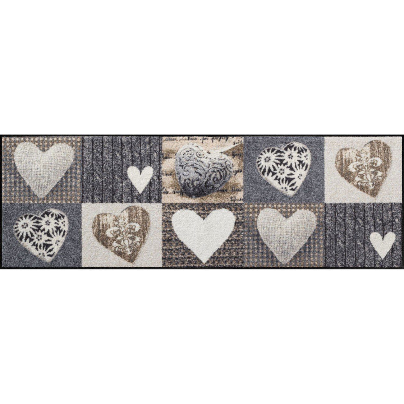 Salonloewe Läufer Teppichläufer 60x180 Alpenglück Herzen grau, Läufer groß, Höhe: 600 mm