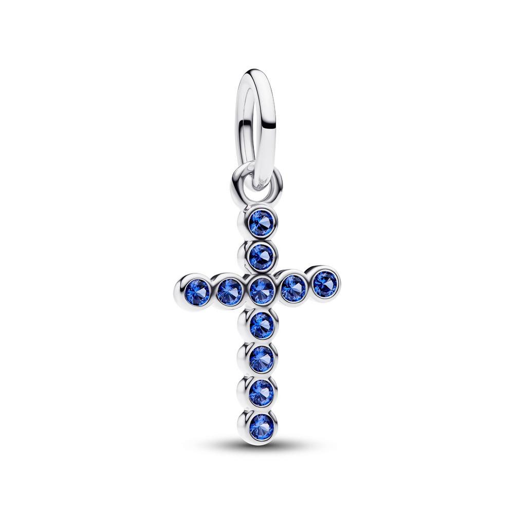 Charm-Einhänger PANDORA Kreuzanhänger aus 925er Silber mit Schmuckkristallen