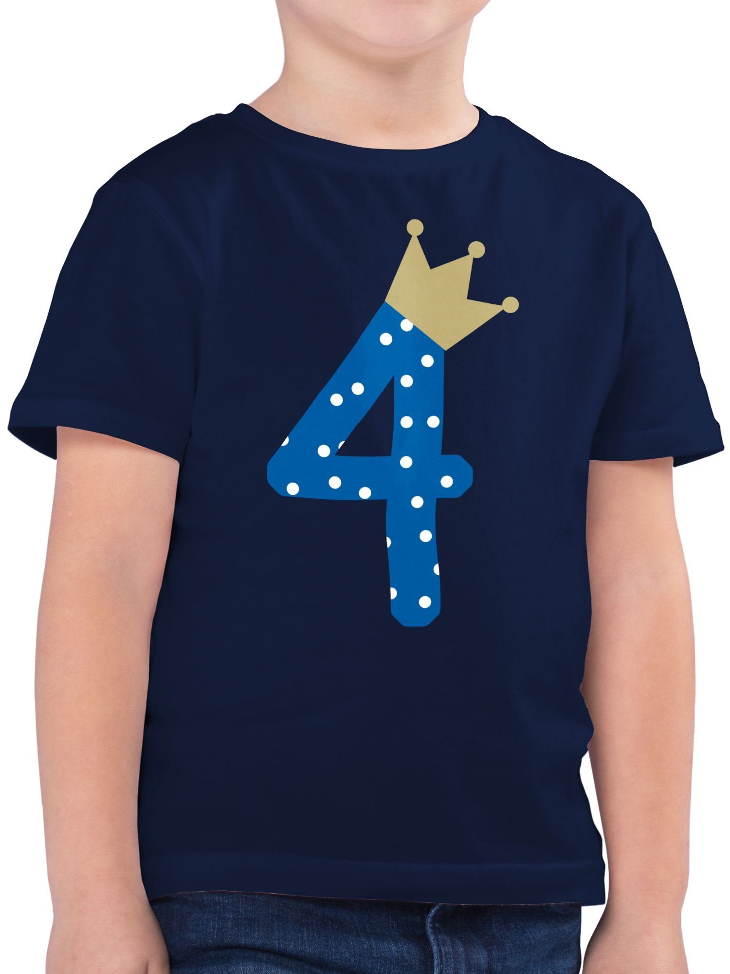 Shirtracer T-Shirt Vier Krone Junge Vierter (1-tlg) 4. Geburtstag