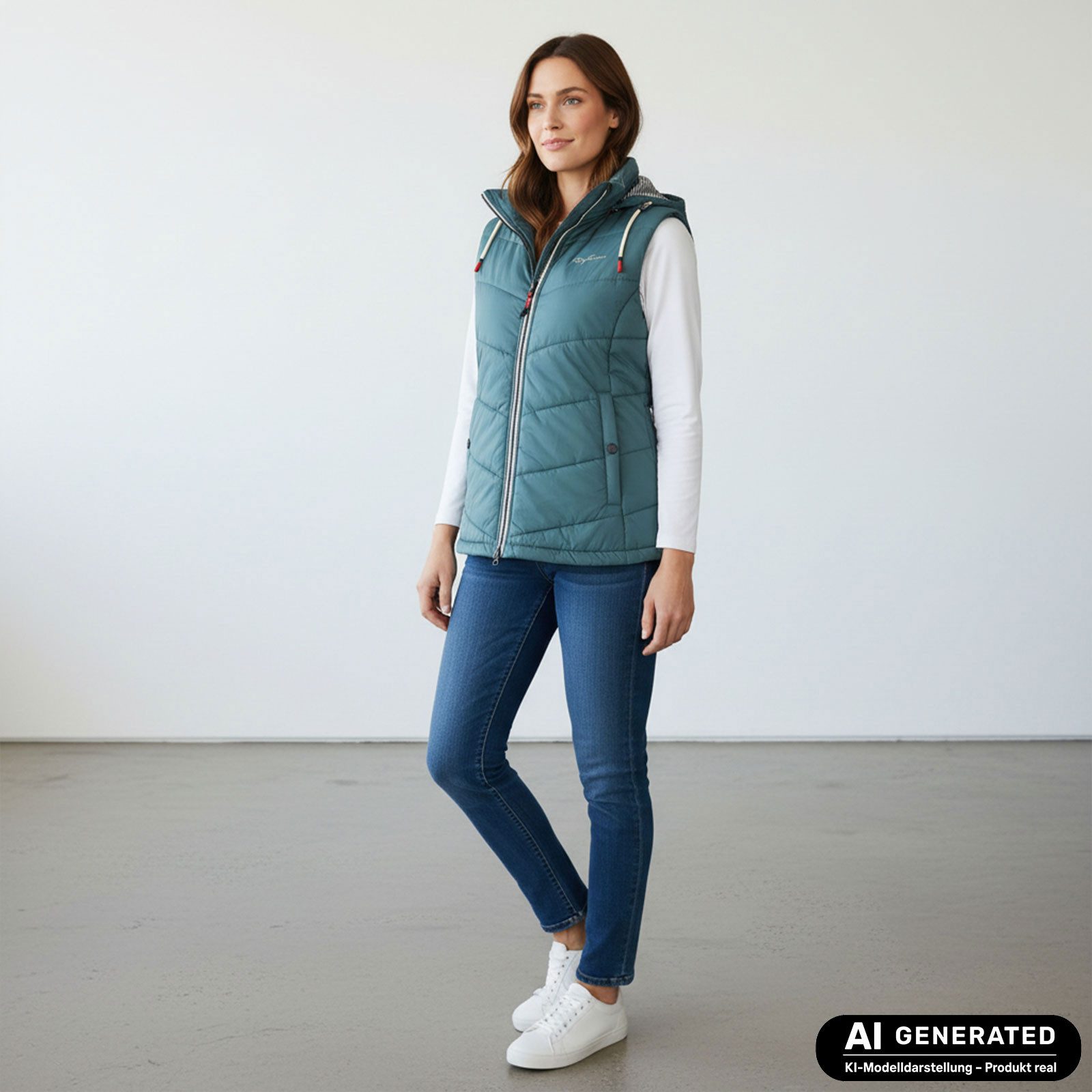 Dry Fashion Steppweste Rügen Damen Weste gesteppt Kapuze - Outdoor Damenweste Windabweisend Kapuze verstellbar & abnehmbar, 2-Wege-Reißverschluss, Seitentaschen