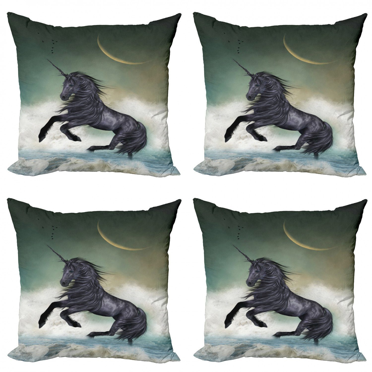 Abakuhaus Kissenbezug Modern Accent Doppelseitiger Digitaldruck Fantasie Schwarzes Einhorn In Ocean Online Kaufen Otto
