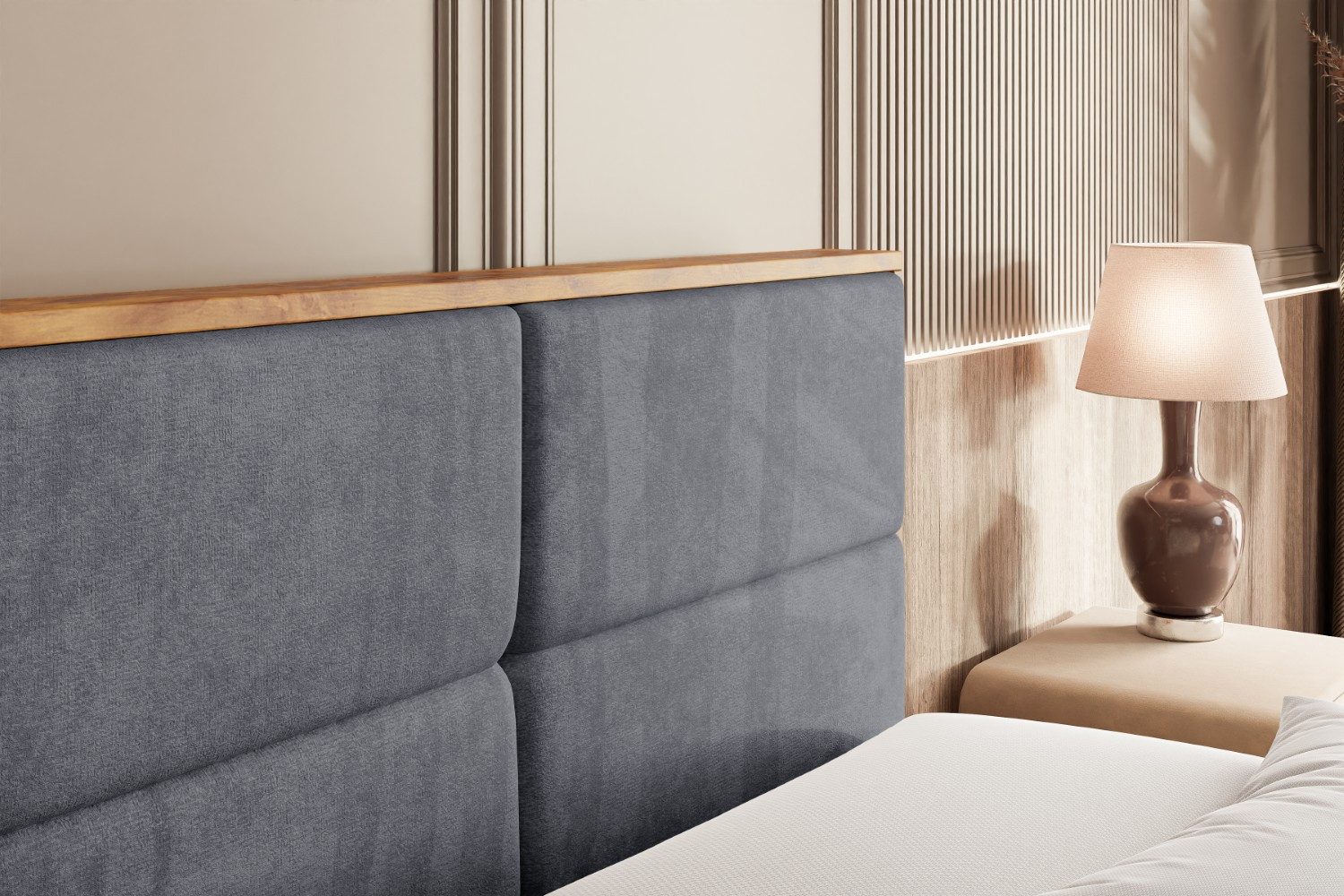 ALTDECOR Boxbett LOLLI1 (Multipocket-Matratze H4, H3 Matratze Bonellfederung, Topper, Kopfteil)