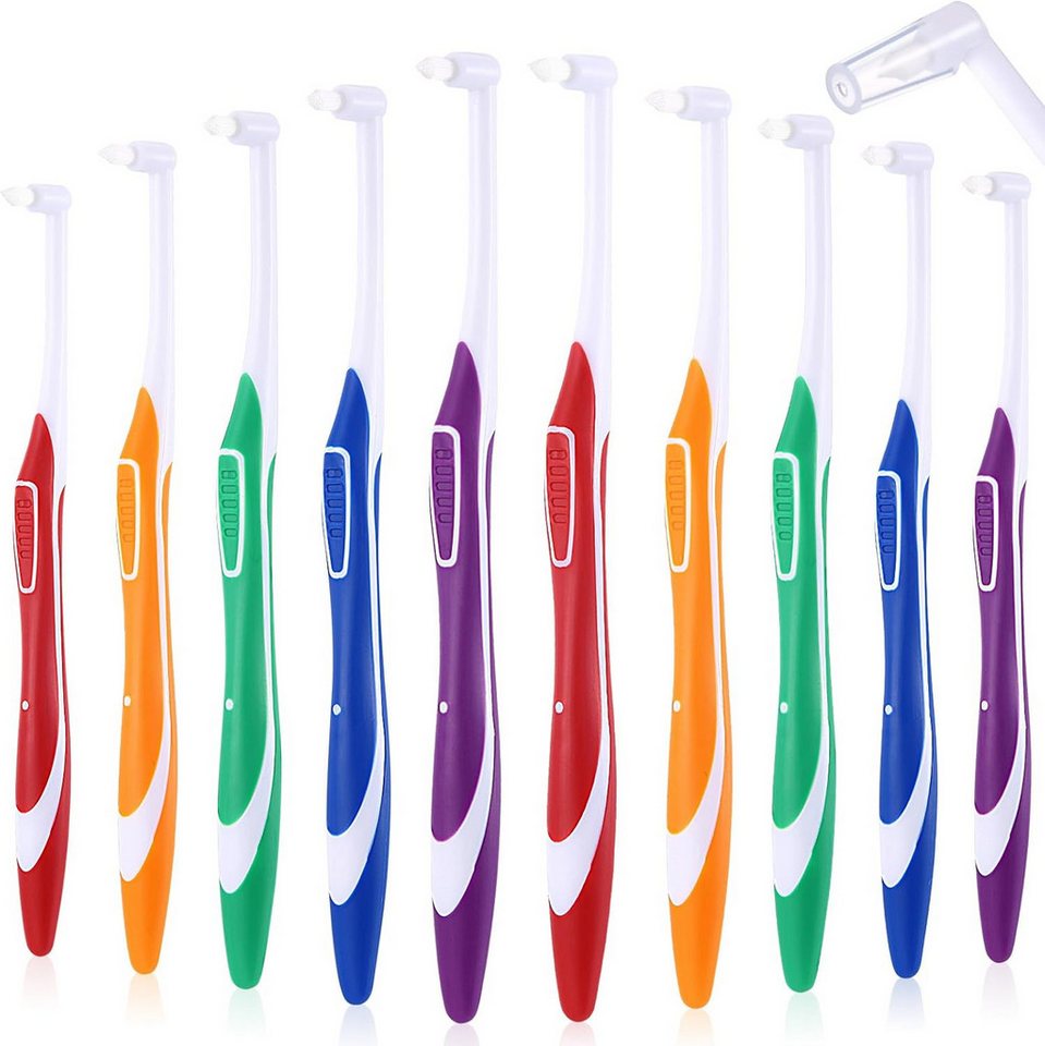 FELIXLEO Interdentalbürsten 10x Einbüschelbürste Tuft Zahnbürste Weich für Zahnspange Zwischenräum